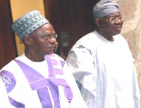 Former President Shehu Shagari and Chief Ernest Shonekan