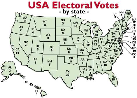 BNW USA Electoral Votes by State