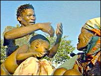 Kalahari bushmen in Botswana
